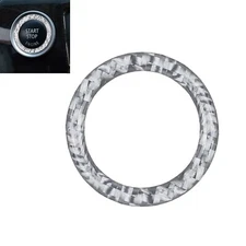 Real Carbon Fiber Silver Engine Start Push Button Trim Ring Fits 09-16 E89 Z4