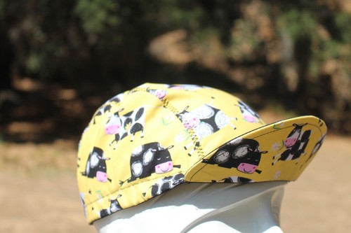 CYCLING CAP A BEAUTIFUL LITTLE COW 100% COTTON HANDMADE IN USA S/M/L - Picture 9 of 10