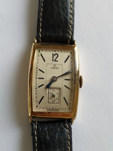 Omega 1930s  18 carat gold vintage Art Deco rectangular case watch - Picture 1 of 10