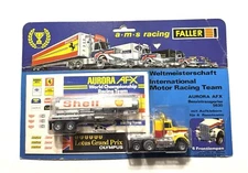 RARE FALLER AFX AURORA LITED RIGS PETERBILT w/TRAILER SHELL TANKER HO SLOT CAR