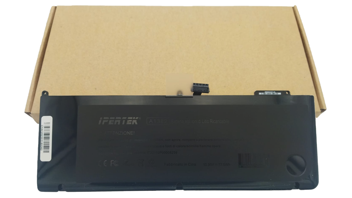 Batteria Sostitutiva Per MacBook Pro 15" A1382 A1286 (Fine 2011 - Metà 2012) - Li-Polymer 10.95V 7200mAh