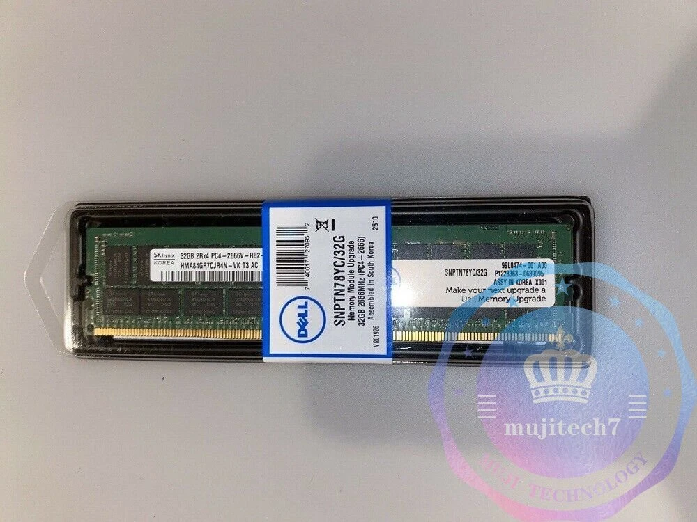 NEW Dell SNPTN78YC 32G A9781929 32GB DDR4 PC4 2666V ECC RDIMM Server RAM Memory