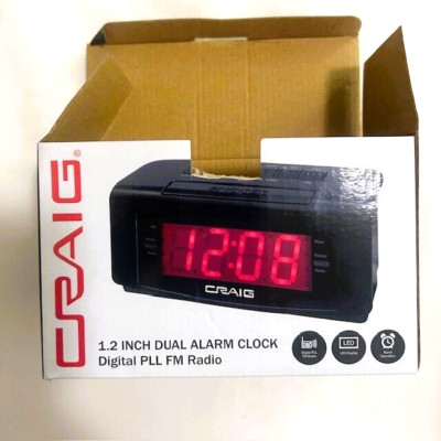 Craig 1.2 in Dual Alarm Clock Digital PLL FM Radio LED Display