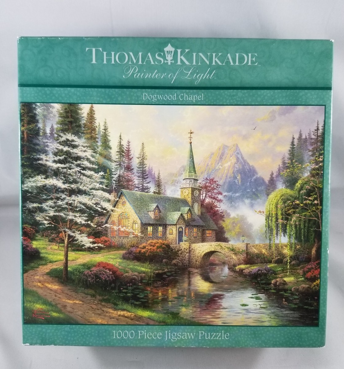 Ceaco Thomas Kinkade Dogwood Chapel 1000 Piece Jigsaw Puzzle - Vibrant ...