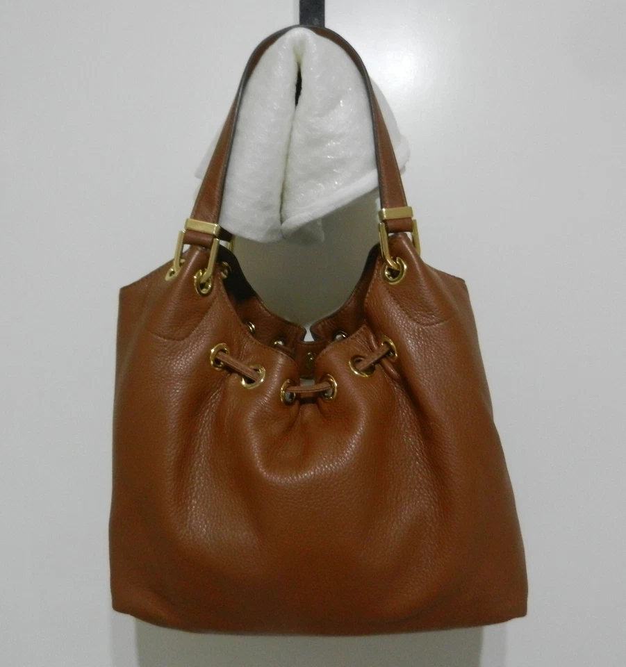 Bolso de Hombro MICHAEL KORS Camden Grande Cuero Guijarro Equipaje-Marrón Cubo LG Foto 2 de 4