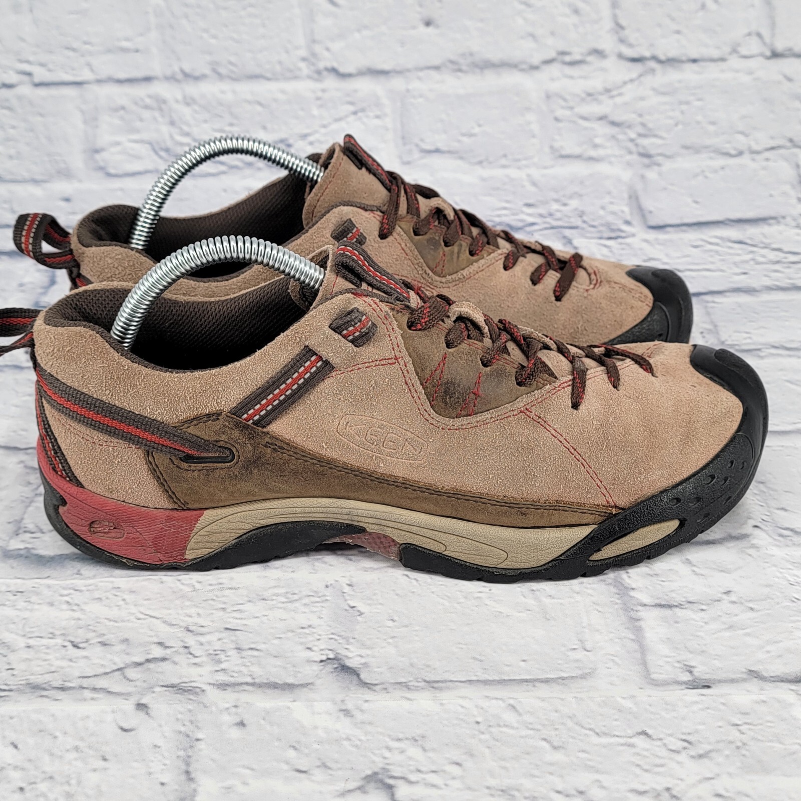Scarpe da ginnastica Keen Ridge Flex da uomo taglia 9 5 comode da trekking sportive marrone marrone chiaro