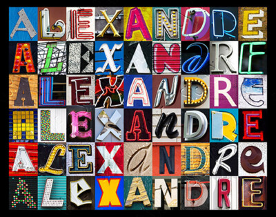 ALEXANDRE Name Poster featuring photos of actual sign letters | eBay