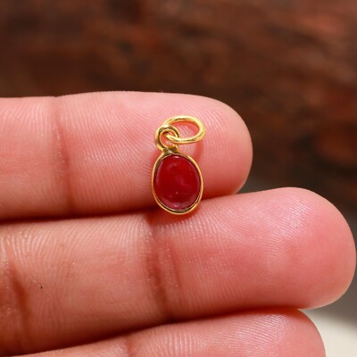 Elegant Ruby Gold Charm, 14 k Gold Charm Pendant, Natural Ruby Gold Charm, Handm