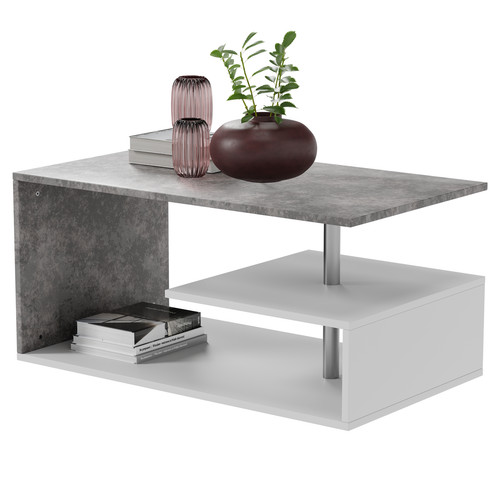 MIADOMODO® Mesa de centro Sofá Mesa de salón Mesa de café con espacio de almacenamiento Bajo - Imagen 49 de 60