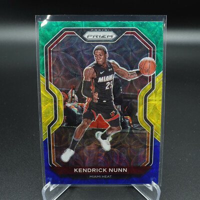 2020-21 NBA PANINI PRIZM KENDRICK NUNN CHOICE BLUE YELLOW GREEN PRIZM CARD #213