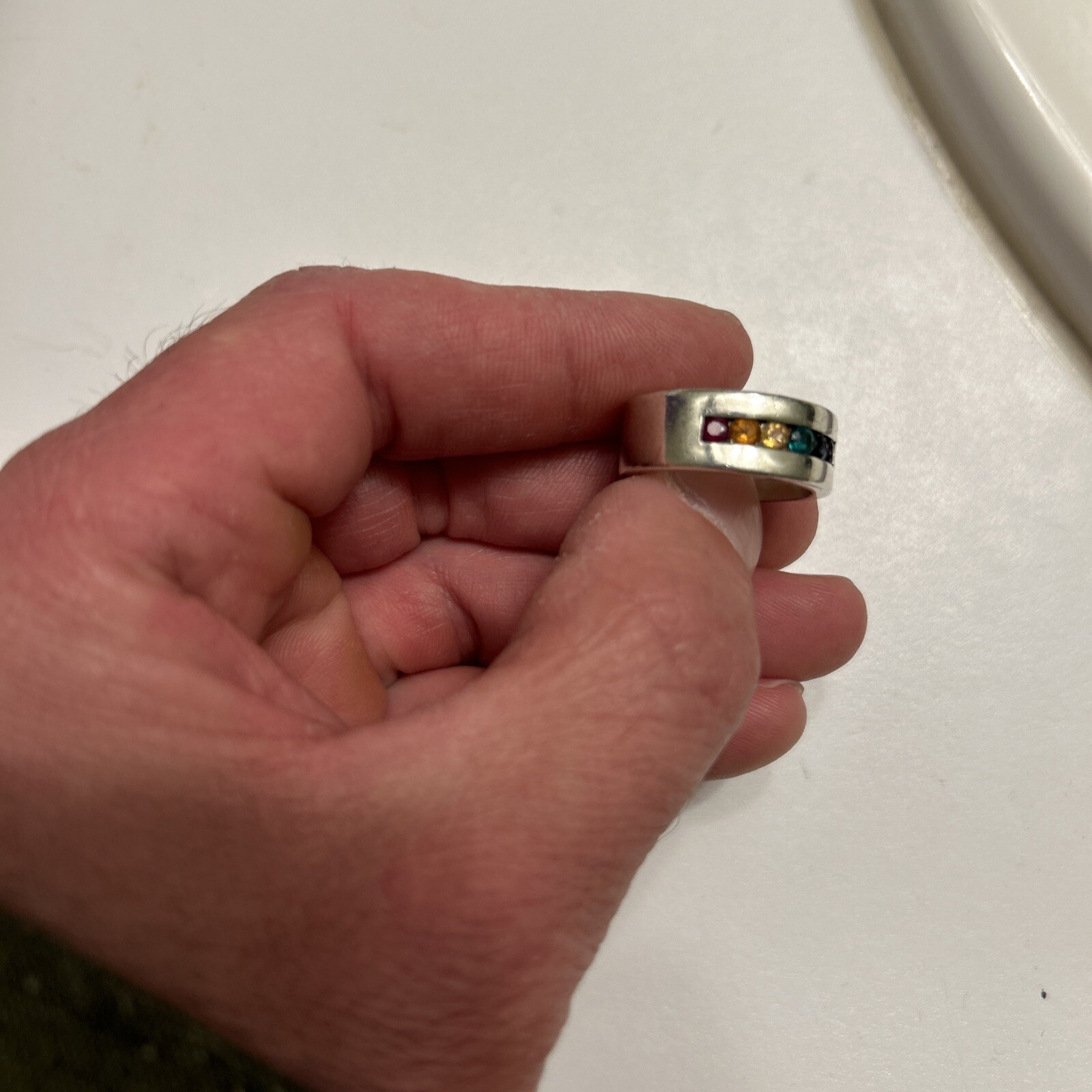 925 Silver Rainbow Ruby Emerald Citrine Sapphire … - image 4