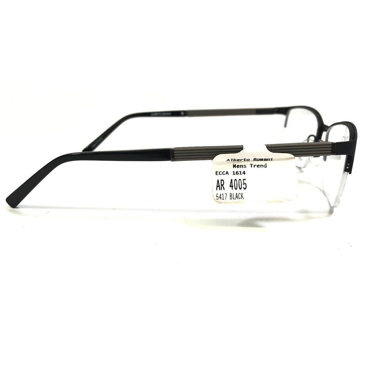 Alberto Romani Ar 4002 5417 Black Blue Silver Authentic Eyeglasses 54-17-140 Alberto Romani Eyeglasses Frames AR 4005 BK Black Gray  main image 3