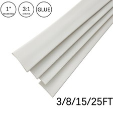 3:1 Heat Shrink Tube - 1" White Dual Wall Marine Adhesive Glue Lined Waterproof