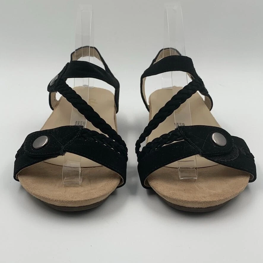 Sandalias Softwear By Beacon para mujer con tiras negras talla 7,5 terciopelo Foto 4 de 4