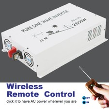 2500W Pure Sine Wave Inverter 12V 24V DC to AC Power 110V 220V Remote Switch RV