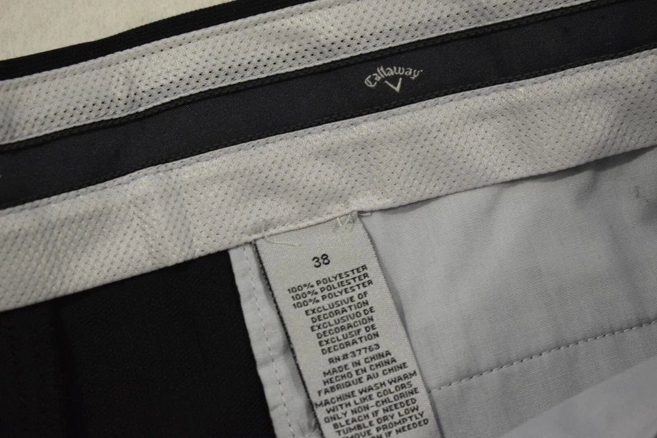 Pantalones Cortos de Golf Callaway Negros Rendimiento Ajuste Seco Plisados Para Hombre Talla 38 x 10" Foto 2 de 4