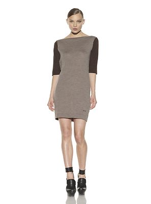 brown knitwear dress Paneros Clothing Women's Sasha Knitted Keyhole Dress in Espresso Brown main image 1