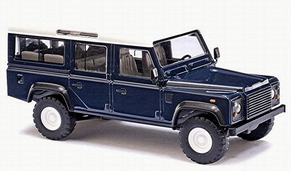 Land Rover Defender 1983 Station Wagon 110 Blu Scuro 1:87 Busch 50302 - Immagine 2 di 2
