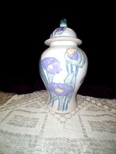 URN PORCELAIN WITH FLOWERS HAND PAINTED