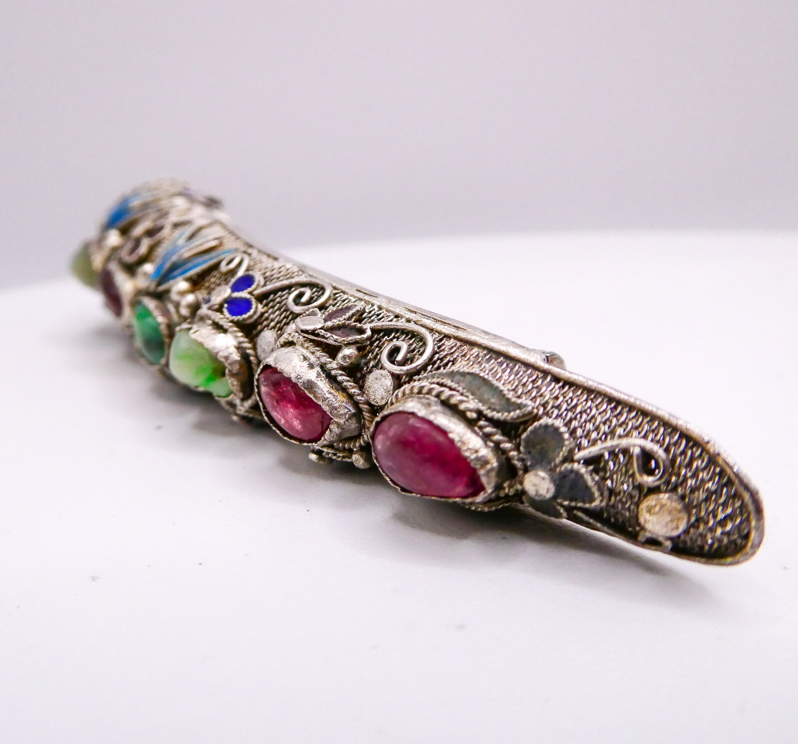 Genuine Chinese Sterling Silver Filigree Nail Guard Broach Antique Not Import eBay