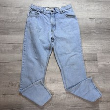 Vintage Bugle Boy 705 Denim Jeans 36x32 Light Wash Classic Straight Leg