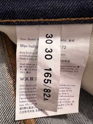 Neu ohne Etikett 💥 ACNE STUDIOS Bla Konst dunkelblaue Herrenjeans indigo Größe 30 x 30 - Bild 9 von 12