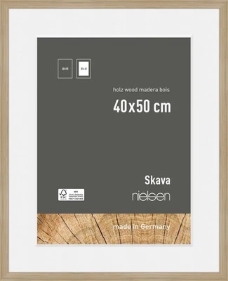 Nielsen Holz-Bilderrahmen Skava eiche 40x50 cm mit Passepartout 30x40 cm - Bild 1 von 4
