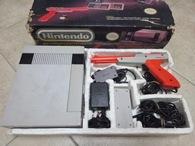 NINTENDO ENTERTAINMENT SYSTEM NES-001 ACTION SET W EXTRA 72 PIN CONNECTOR CIB
