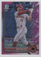 2022 Bowman Chrome Prospects Fuchsia Shimmer Refractor 14/199 Matt McLain 16mf