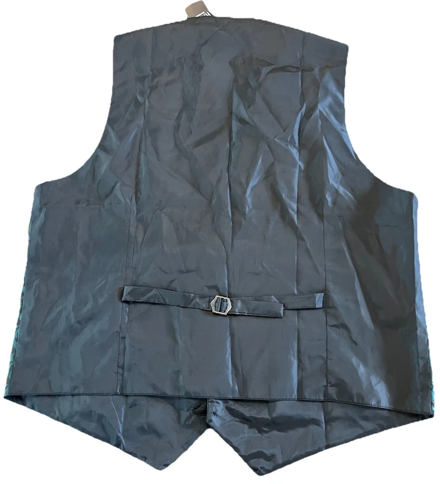 Hi-Tie Formal Vest Green And Black Paisley Men’s Size XL NWT Goth - Image 2 of 4