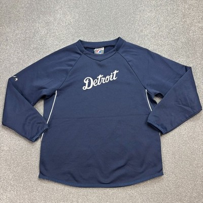 MLB Pullover Kinder Large blau Detroit Tigers Baseball 90s USA Outdoor Logo Jugend