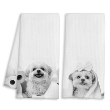 Funny Shih Tzu Decor Bathroom Hand Towels, Shih Tzu Gifts for Women, Cute Bat...
