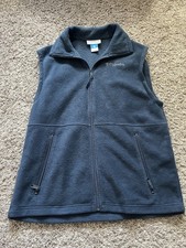 Columbia Men s Steens Mountain Navy Blue Fleece Vest Full Zip Size Small