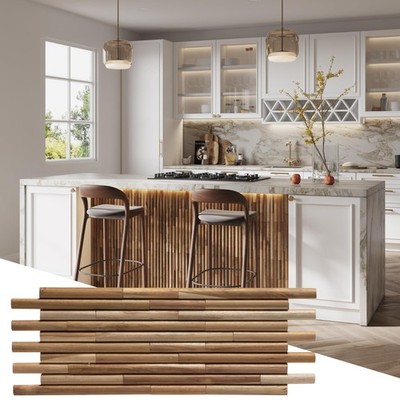 Wall!Supply 3D Wall Panels   Reclaimed Rounded 10 Pack, Teak Round