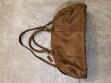 I MEDICI FIRENZE GENUINE LEATHER DUFFLE BAG / MISSING ZIPPERS / GOOD CONDITION!