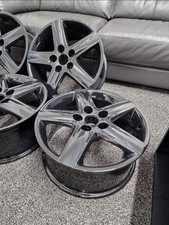 4x AUDI A3 A4 17" INCH ALLOY WHEELS 8E0601025E B6 B7 VW CADDY (GLOSS BLACK 5x112