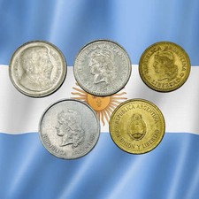 Lot of 5 Different Argentina 10 Centavos Coins - Combined Ship