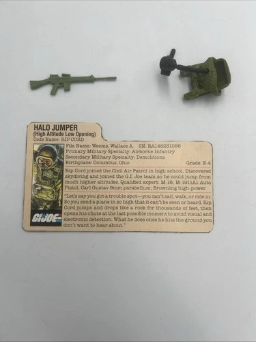 Vintage G.I. Joe 1984 halo jumper RIP CORD Accessories