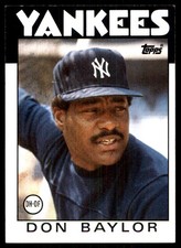 Don Baylor 1986 Topps #765 New York Yankees MLB READ FREE SHIPPING AutographDen