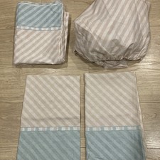 VTG Stevens No Iron Percale Full Made In USA Cotton Blend 4 Pieces Sheets Set