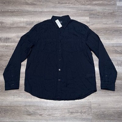 Todd Snyder Black Jacquard Long Sleeve Cotton Shirt Men's Size XL NEW $225