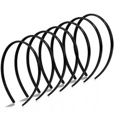 7 Pack Black Plastic Skinny Headbands for Women Non-Slip Teeth Comb