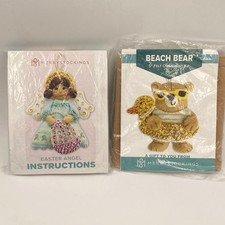 Merry Stockings EASTER ANGEL BEACH BEAR Felt Ornaments Kit Like Bucilla