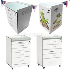 ETERFANT 4/5 Drawers Dental Medical Equipment Cart/Cartoon Medical Trolley Cart