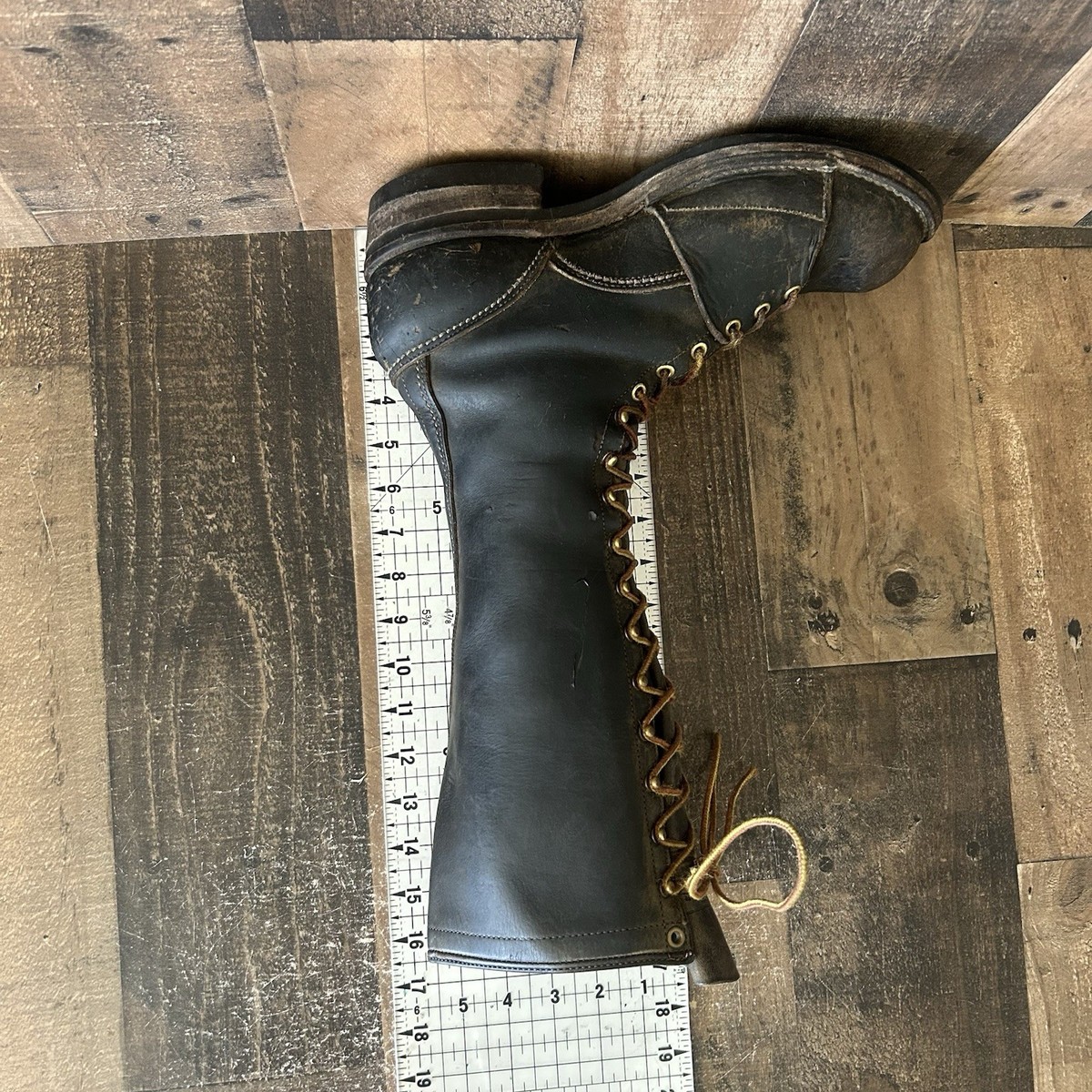 Wesco Vintage Tall Lace Up Logger Linesman Plain Toe Work  display picture 1