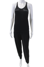 Sweaty Betty Womens Sleeveless Pull-On Stretch Jumpsuit Solid Black Size XS