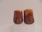 Vintage Set of Wooden Souviner Columbus Nebr. Pine Cone Salt & Pepper Shakers — photo 3