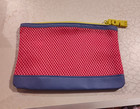 Ipsy Pink & Blue Fabric Makeup Bag Zipper Pouch, Zipper Closure — photo 1