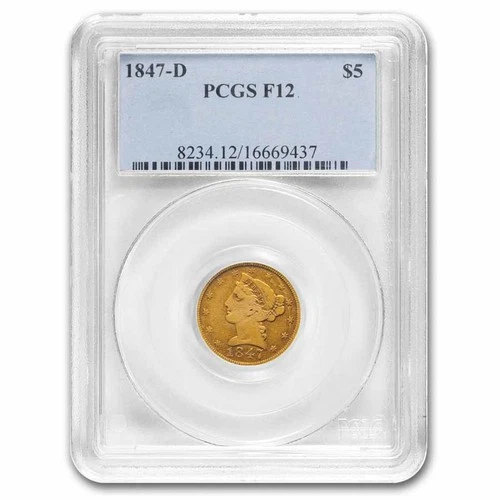 1847-D Liberty Half Eagle — photo from the most recent tracked eBay sale