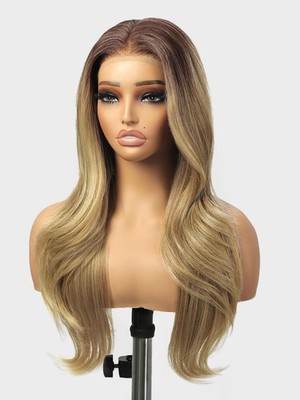 Cuiud 26'' Blond Synthetic Lace Front Wig 13x4 HD Glueless Pre-Plucked